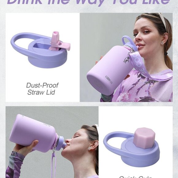 Half Gallon Water Bottle with Strap, 64oz Insulated Water Jug Stainless Steel wi - Picture 3 of 7